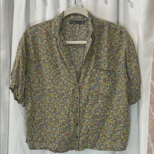 Prana Multicolor Floral Button Down Shirt